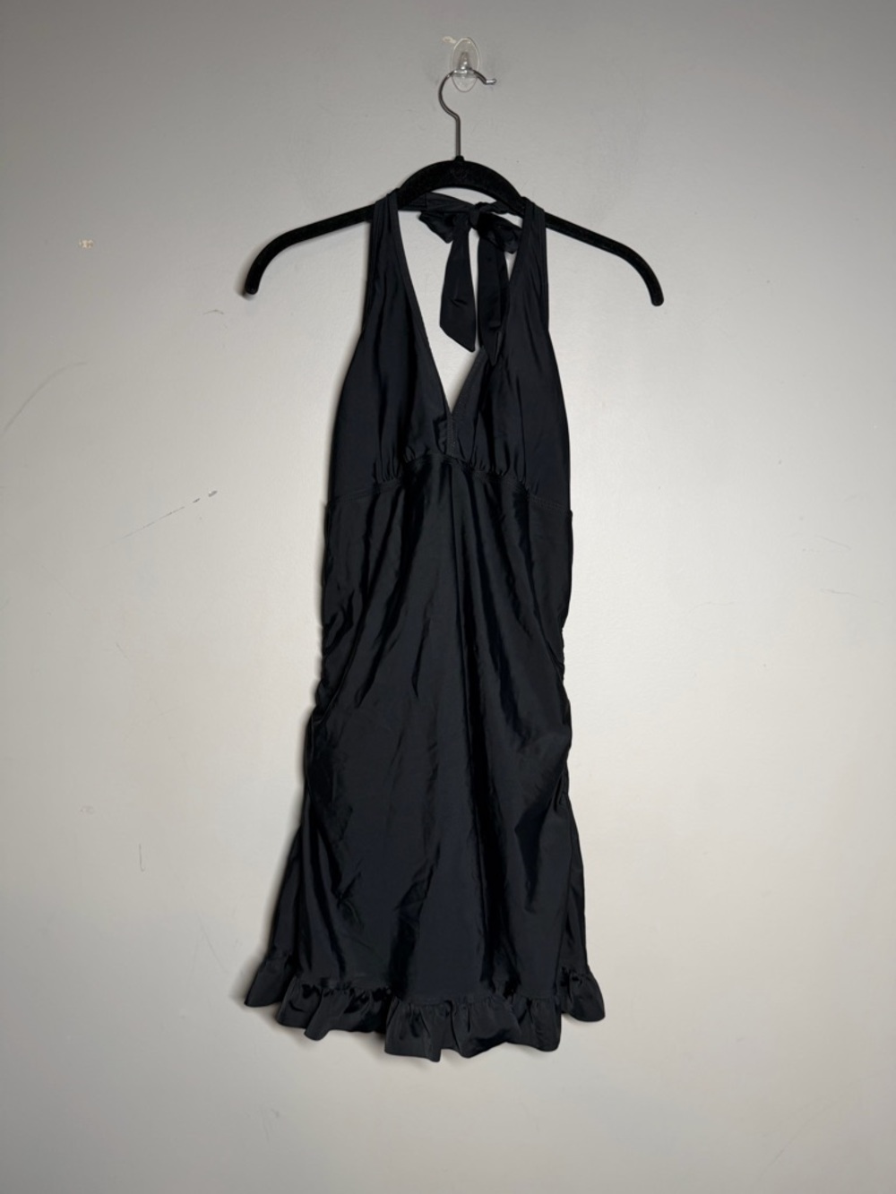 SPANX Black Halter Dress with Teal Label Detail